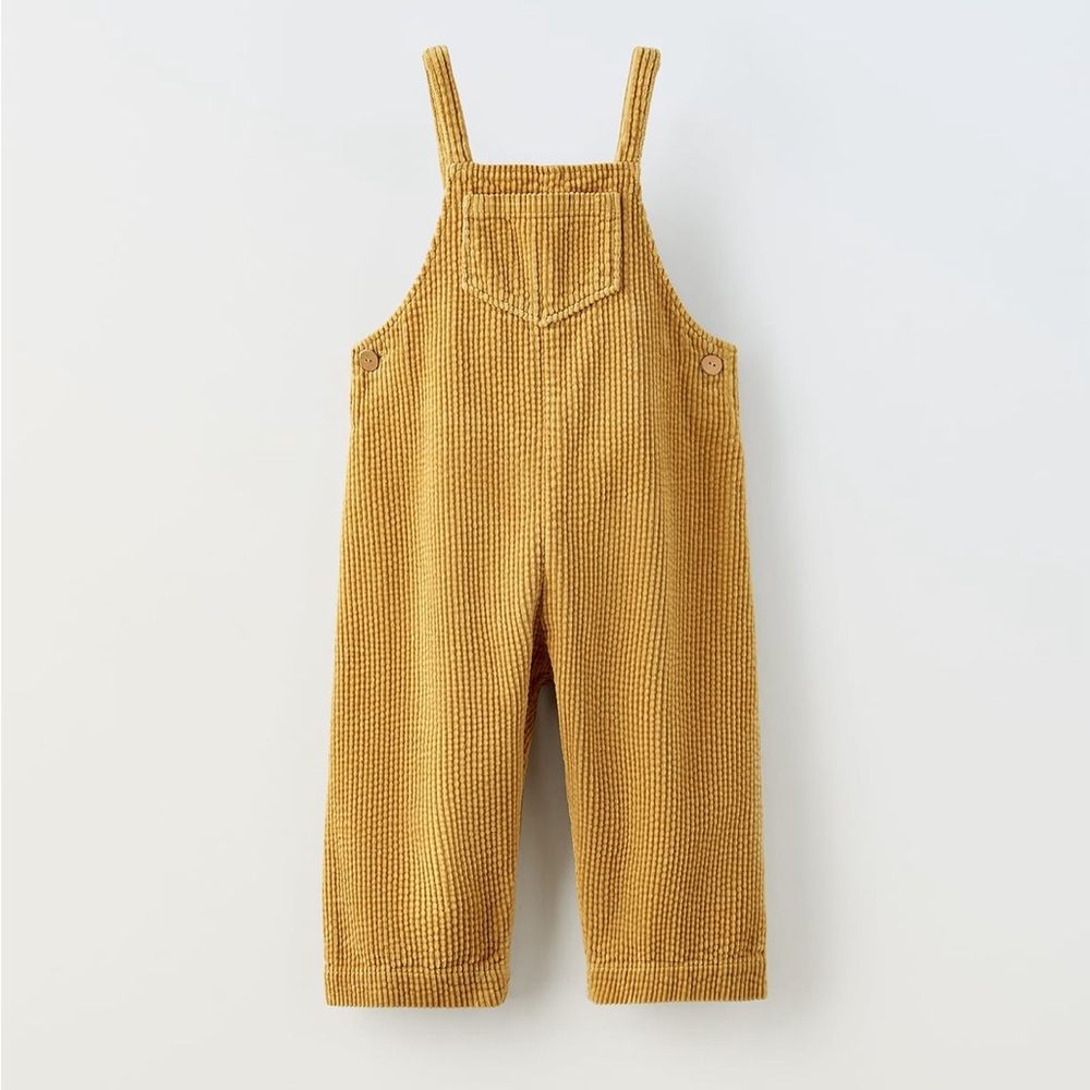 Zara Girls pocketed corduroy overalls